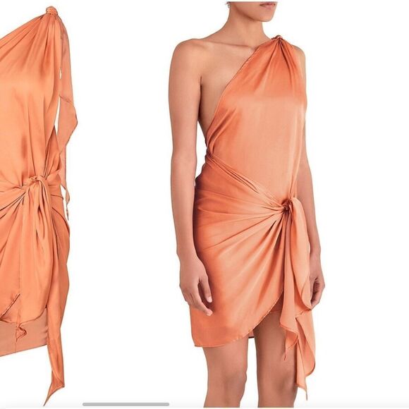 Baobab Marea one shoulder mini dress in Blossom sarong tie Revolve $220 NWT Sz L - Picture 4 of 14